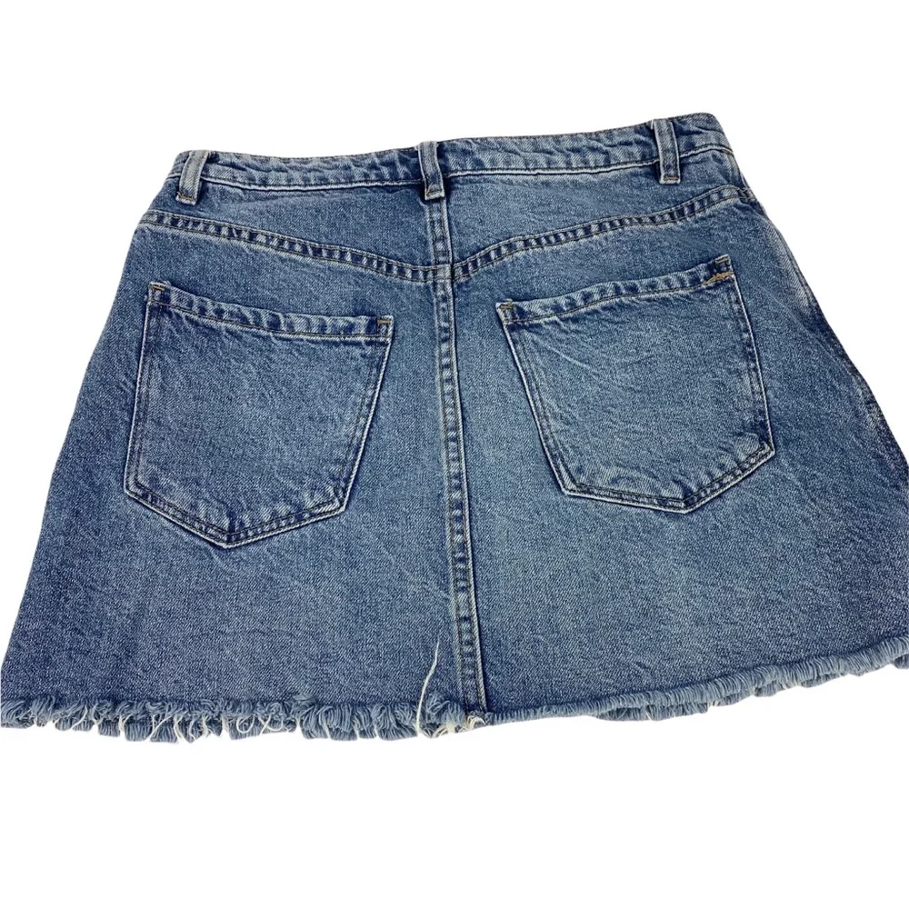 We The Free People Zip It Up Denim Mini Skirt Size 27/4